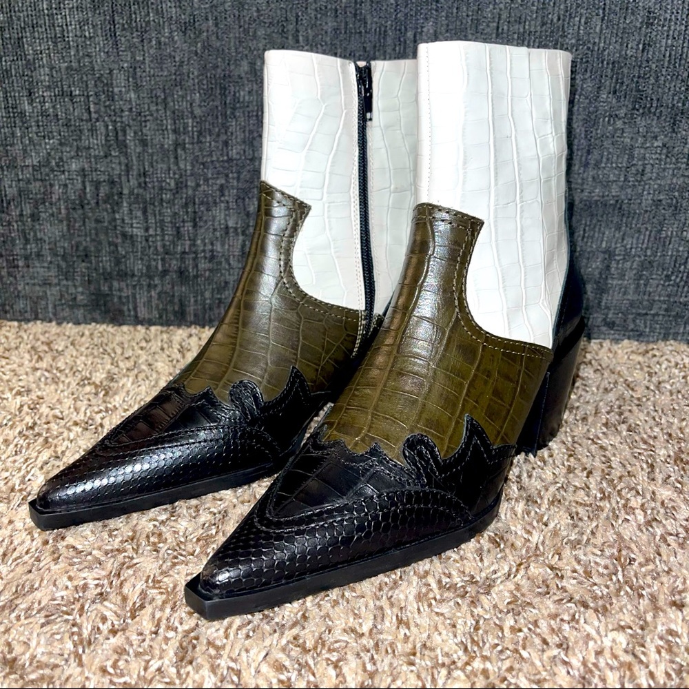 Stylish Two-Tone Ankle Boots